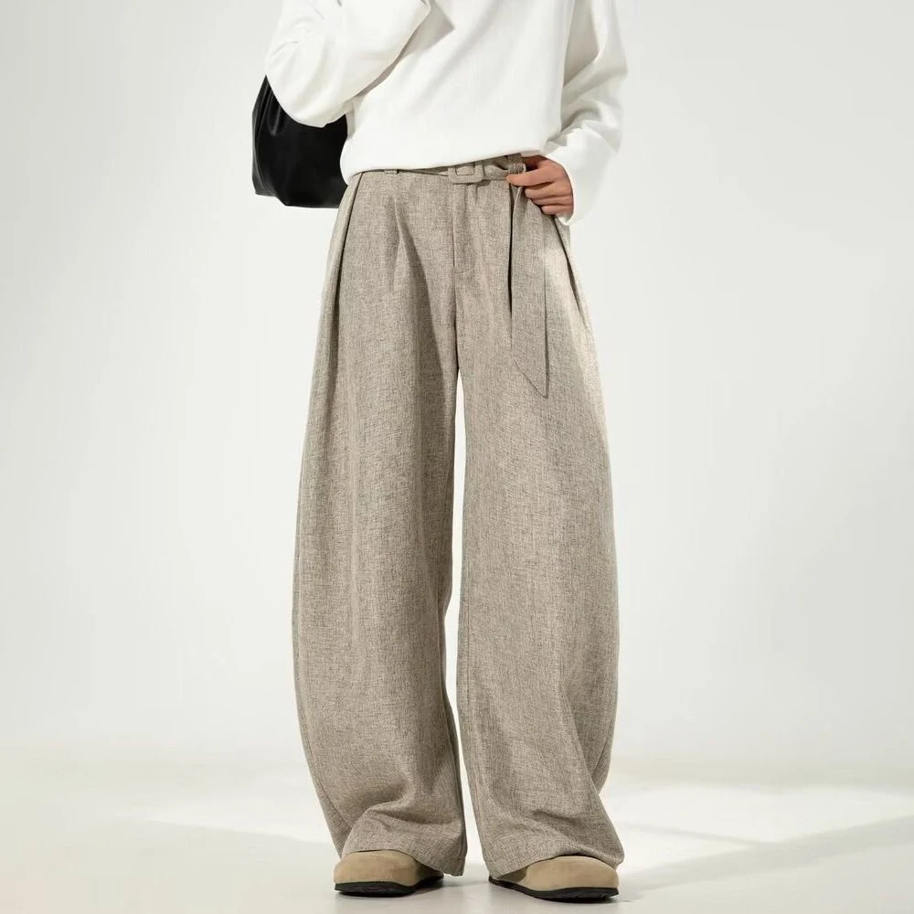 

Новые мужские брюки прямого кроя однотонного цвета в американском ретро-стиле, модные, трендовые, свободные, повседневные, для уличной моды, коллекция Лето 2026