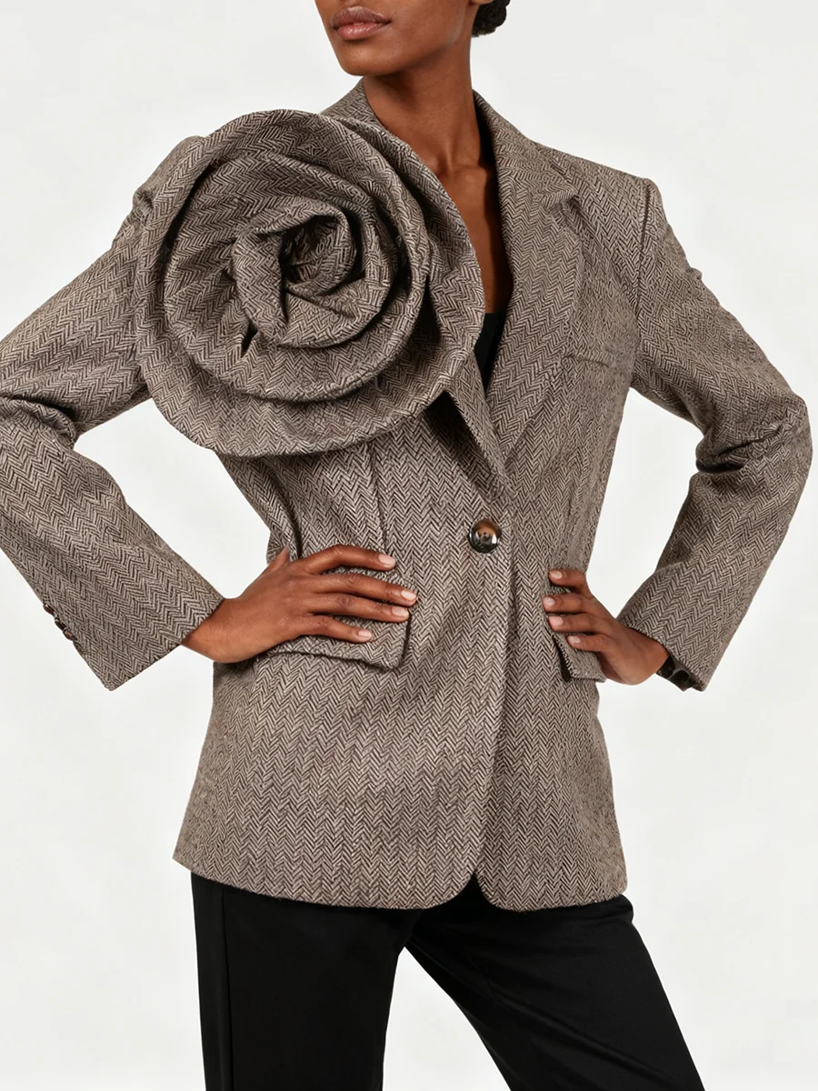 VGH مزاجه تقسم يزين الصلبة الحلل للنساء التلبيب كم طويل الخريف التخسيس سترة غير رسمية الإناث الاسلوب المناسب