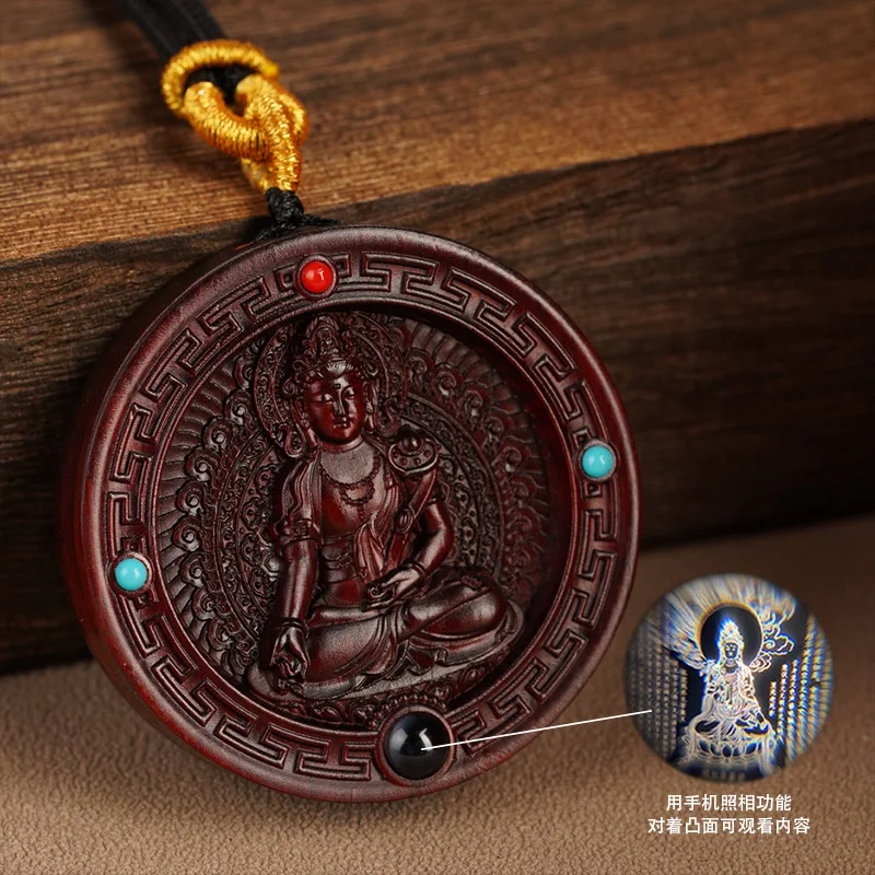 Eight Guardian Gods Transport Purple Sandalwood Ksitigarbha King Pendant Cultural Artistic Artifact Original Life Buddha Jewelry