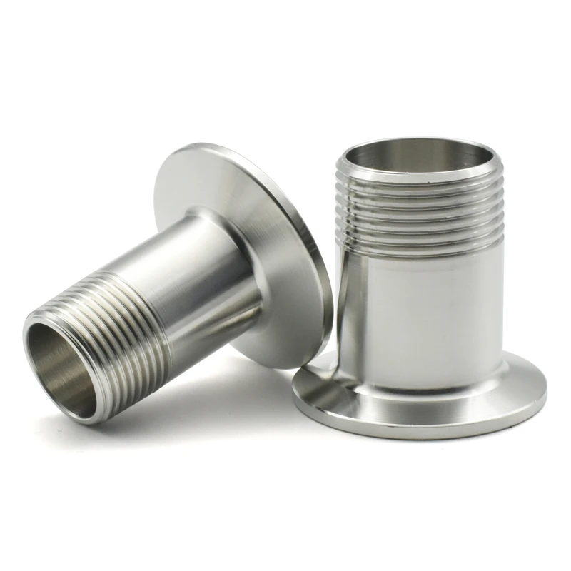 

DN8-DN50 External Thread Sleeve Three Clip Pipe Fitting, 1/4 "-2" Three Clip Sanitary Grade SS304/316 Stainless Steel Adapter