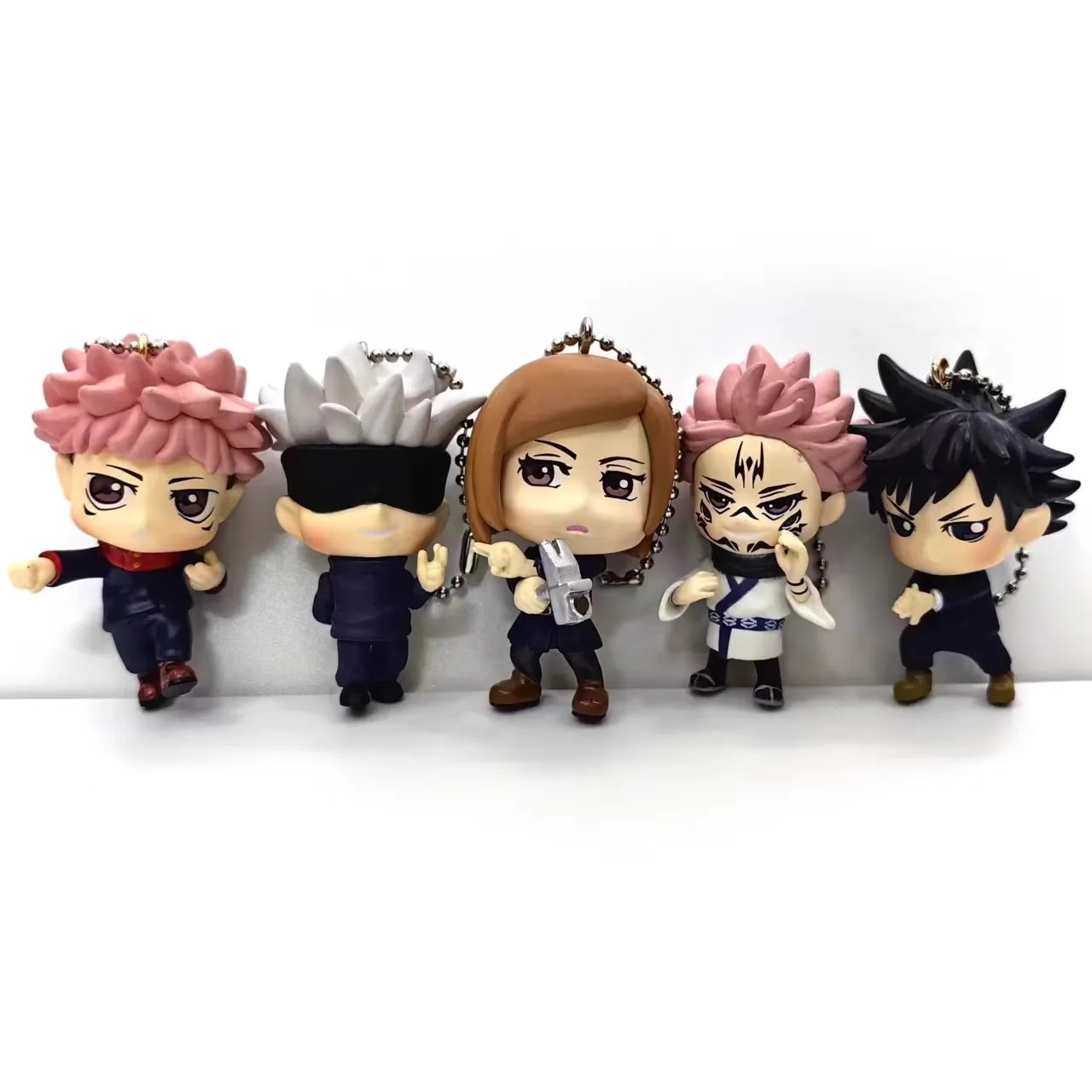 New Anime Satoru Gojo Fushiguro Megumi Ryomen Sukuna Small PVC Figure Dolls Keychain Chians For Children Toys