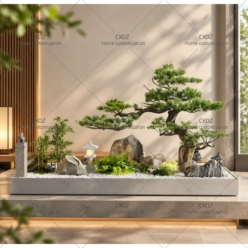 Simulated Pine Tree Welcome Pine Porch Landscaping Bionic Plant Chinese Style Large Floor Ornament Fake Tree