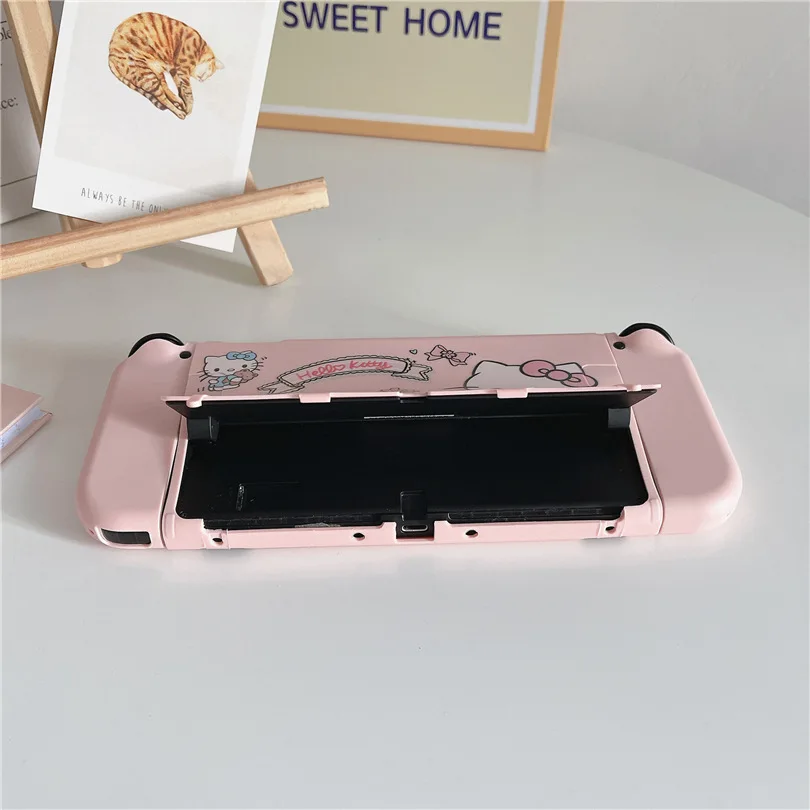 MINISO Hello Kitty Charging Dock Station Cover Protective Shell for Nintendo Switch Oled NS Console Crystal Protector Skin