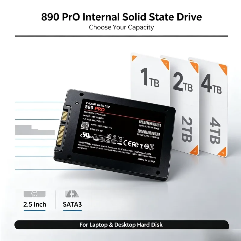 Internal 890 PRO Solid State Drive SATA3 SSD 1TB 2TB 4TB 2.5 Inch Hard Disk Solid State Drive for Laptop Desktop