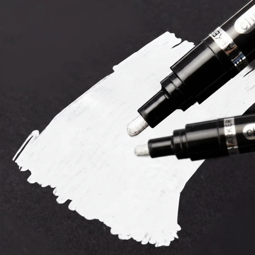 

6pcs 2mm Mirror Marker Pen DIY Gold & Silver Spray Paint Pens Reflective Paint Model Painting Reflective Paint Pen Crafts