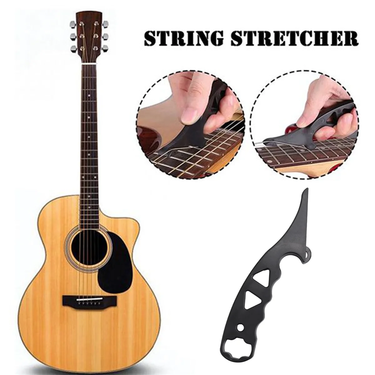 AA-Guitar String Stretcher,Hexagon Metal Wrench Multifunctional Guitar String Winder Guitar Adjustment Tool