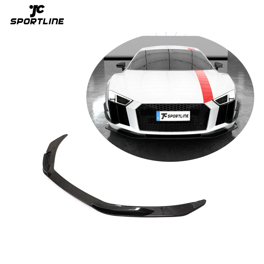 Three Pcs/set Carbon Fiber Front Lip For Audi R8 V10 Base Coupe 2-Door 2016-2018