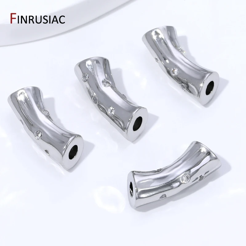 18K vergoldete Messing-Abstandshalterperlen mit unregelmäßiger, gebogener Form, Trenner für Perlen, DIY-Zubehör für die Herstellung von handgefertigten Armbändern und Halsketten – Detail 19