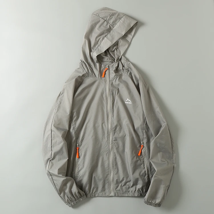 

Men's Summer Thin Hat Sun Protection Clothes Breathable Comfortable Skin Outerwear Jaet Zipper Closure Long Sve Loose Fit