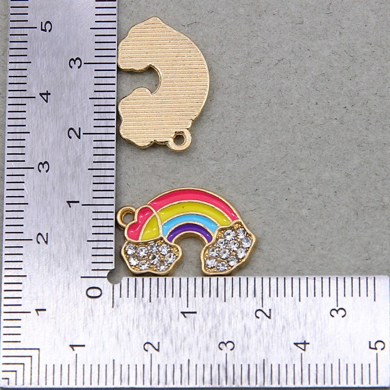50 قطعة/الوحدة 18*13 مللي متر المينا قوس قزح سحابة السحر للمجوهرات النتائج Colorful بها بنفسك الملونة Charms القلائد المعلقات أقراط صنع