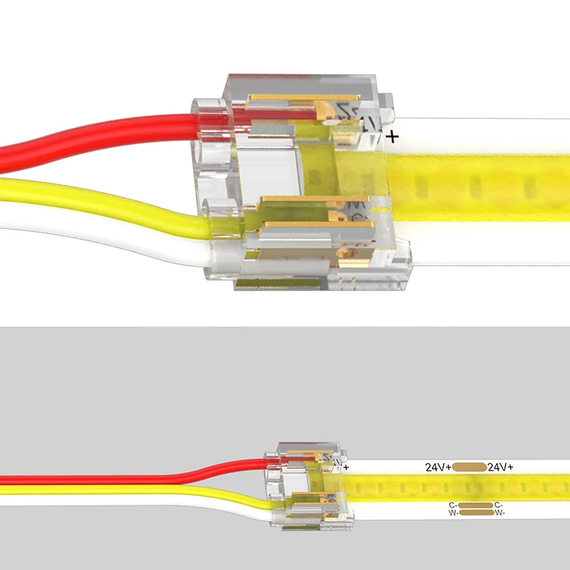 Tira de led cob de 2 3 4 pinos para tira de conectores de led tira para conexão de fio extensão sem solda para 5 8 10 12mm luzes de tira led