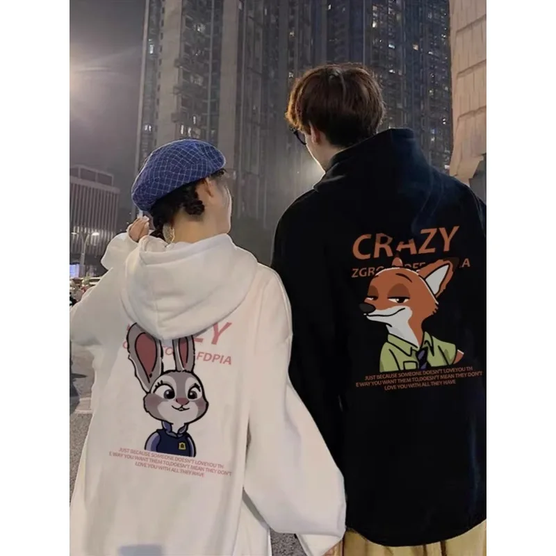 Zootopia زوجين الملابس 2025 جديد جوديث نيك الرجال المرأة هوديس سترة البلوز Y2K كنزة صوفية قطنية/بلوزة قطنية كبيرة الحجم ملابس رياضية #1