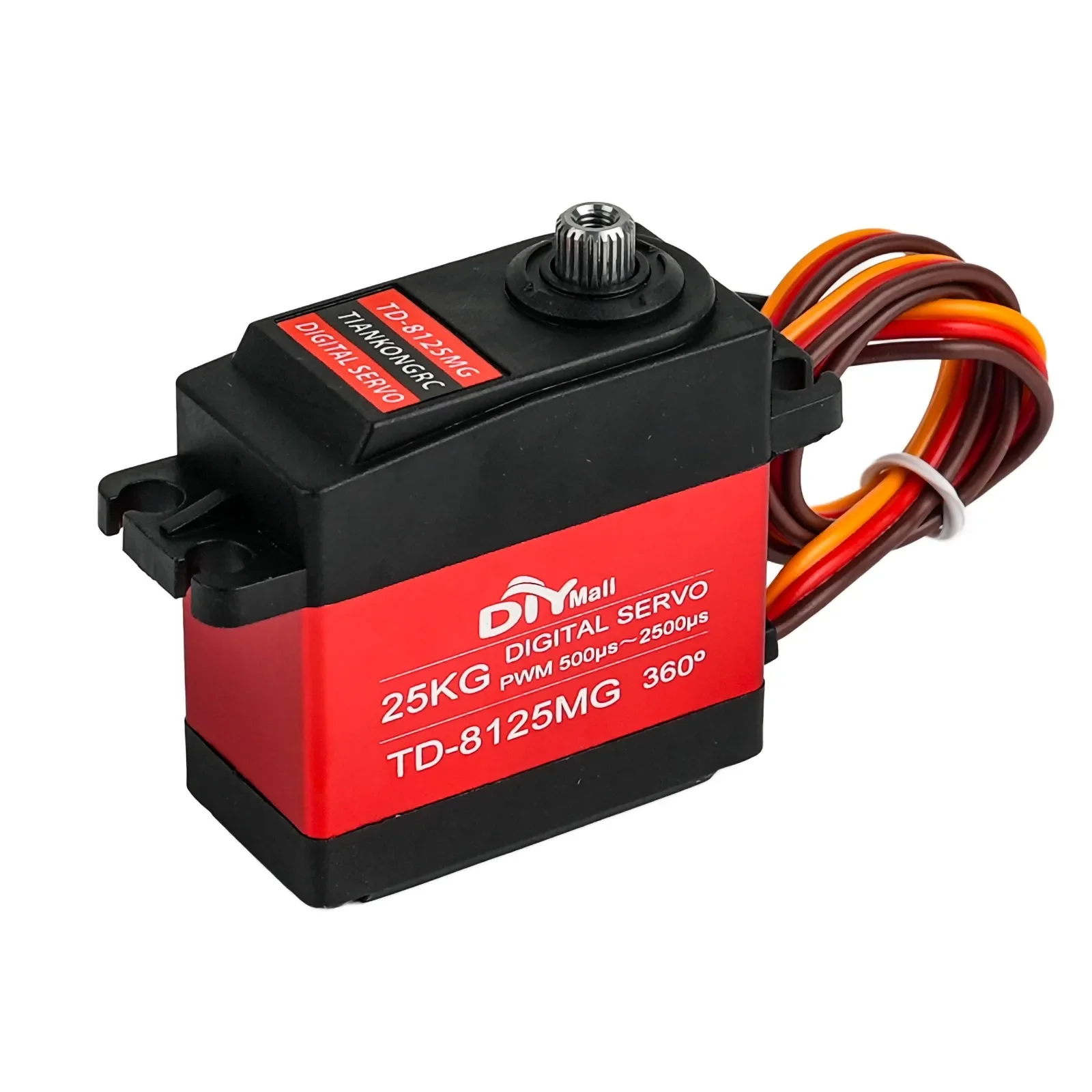 Сервопривод 25 кг, большой крутящий момент, цифровой сервопривод RC, цифровой сервопривод для радиоуправляемого робота-автомобиля (180/270/360 градусов)