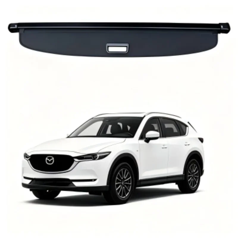 Cargo Cover Trunk Privacy Shade Rear Partition Anti-Theft Retractable Organizer for Mazda CX-5 2017-25 Double Layer Cargo Cover
