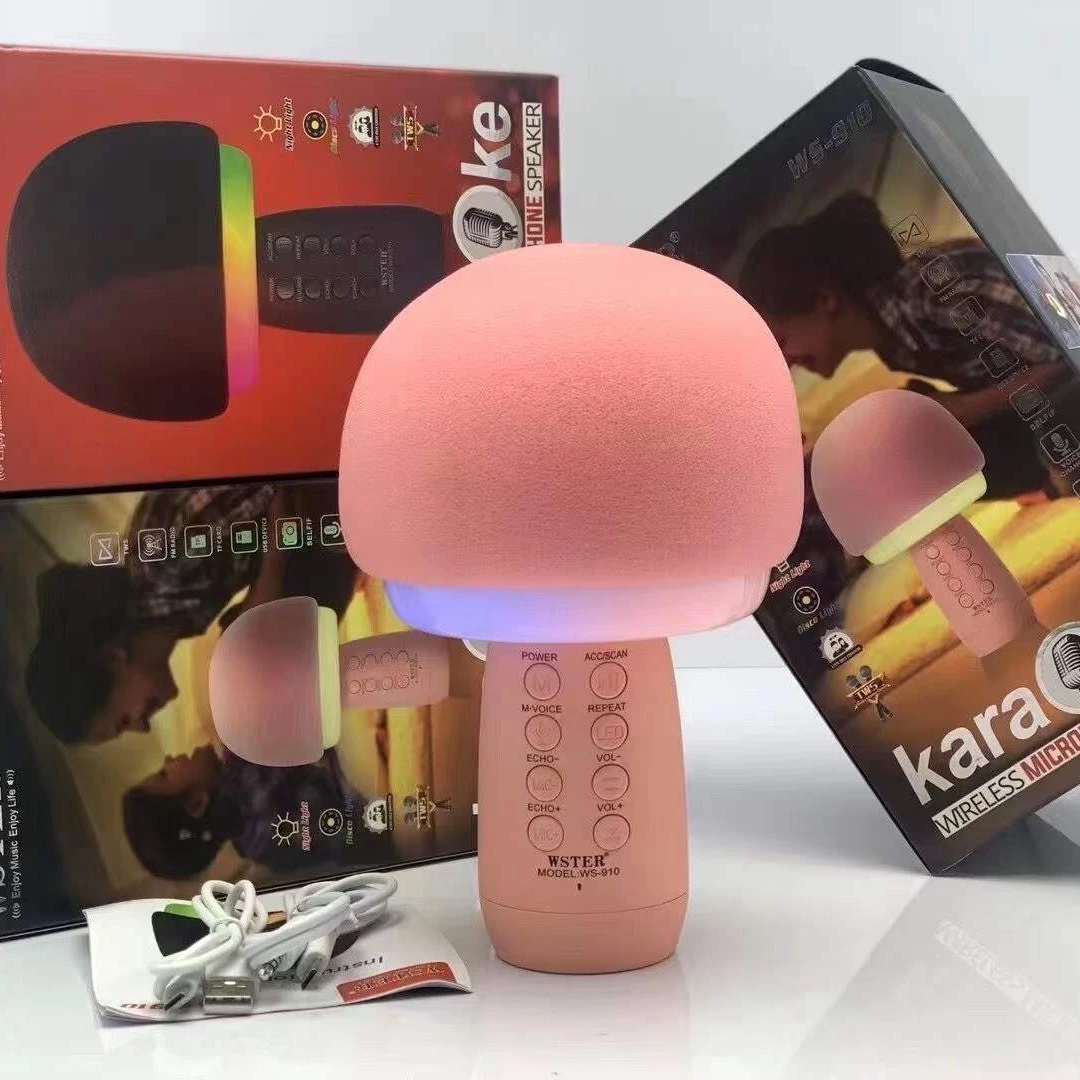 

Wster Ws-910 Wireless Karaoke Microphones Mini Microphone Handheld Microphone With Speaker for Party Kid