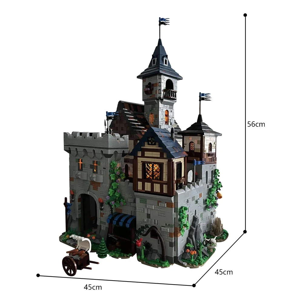 MOC Black-Hawks Kasteel Middeleeuwse Architectuur Bouwstenen Falcon Ridders Fortress Kasteel 31120 Model Bricks Speelgoed Kids Gift