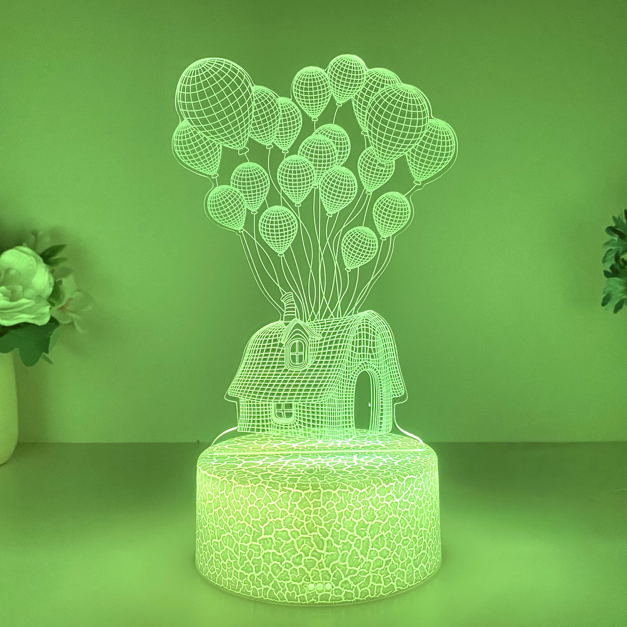 1pc balloon house 3D night light, mood mood light, USB soft light with sleeping light, holiday gift table light.