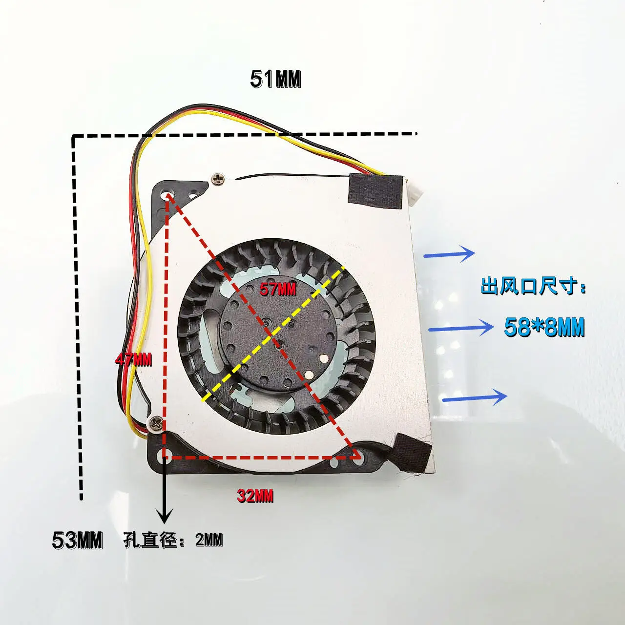 New notebook PAAD06010FL turbine 53 * 51 * 8MM speed measurement 5V high rotation 5CM blower fan