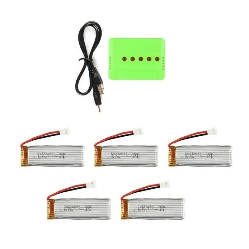 

3.7V 450mAh Battery *5pcs + USB Charger for XK K110S WLtoys V977 RC Helicopter Spare Parts V977-006
