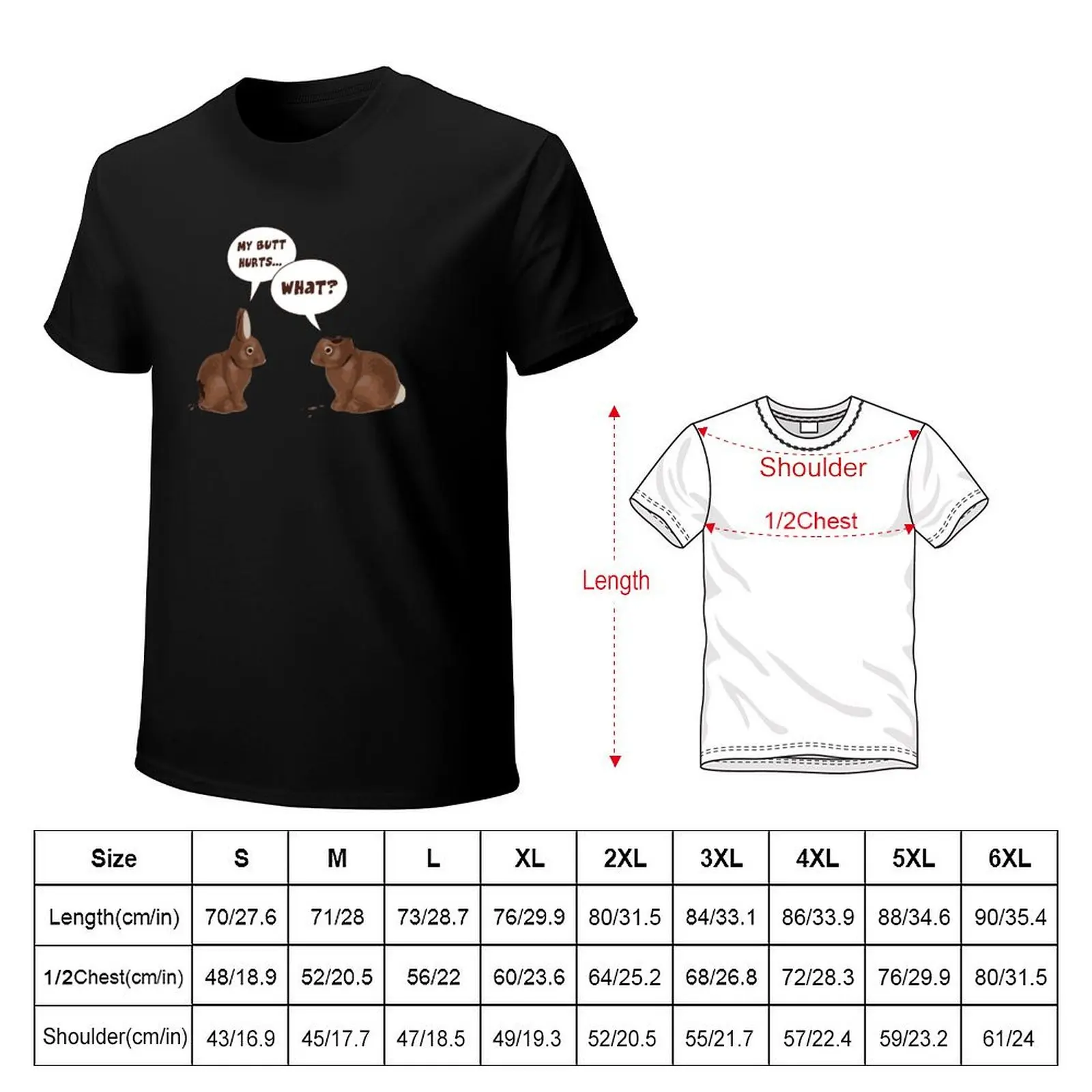 Chocolate Easter Bunny Rabbits Butt Hurts T-Shirt new edition oversizeds t shirts for men cotton