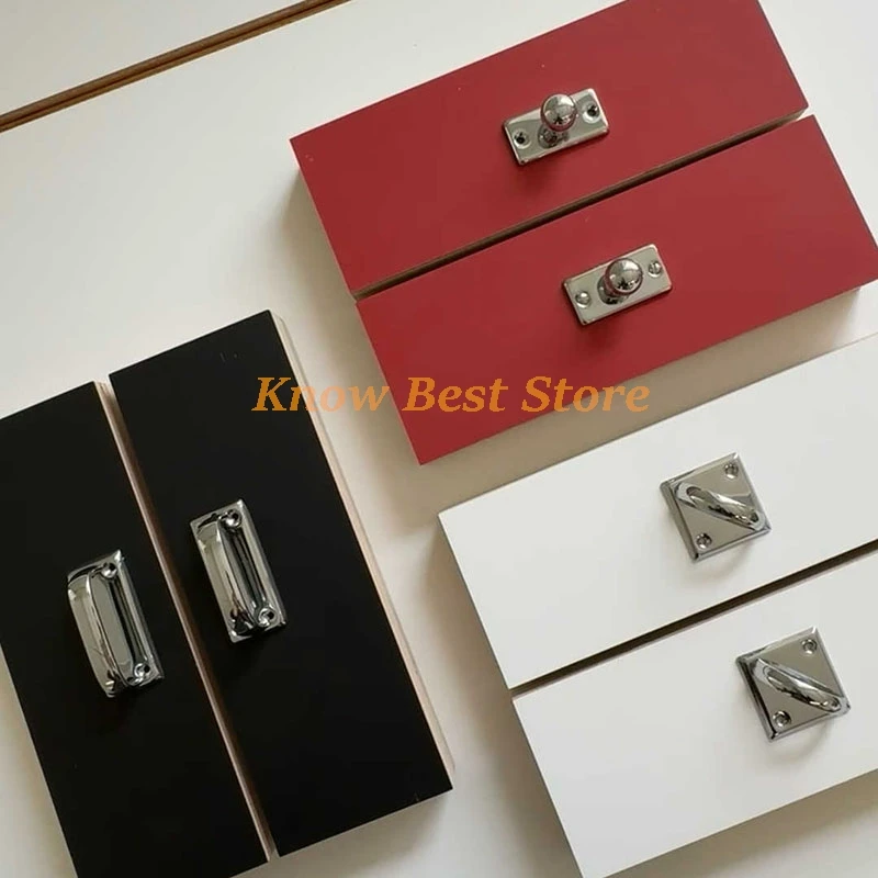 1PCS Silver High-end Door Handle Modern Simple And Luxurious Drawer  Wardrobe Shoe Cabinet Furniture Small Handle