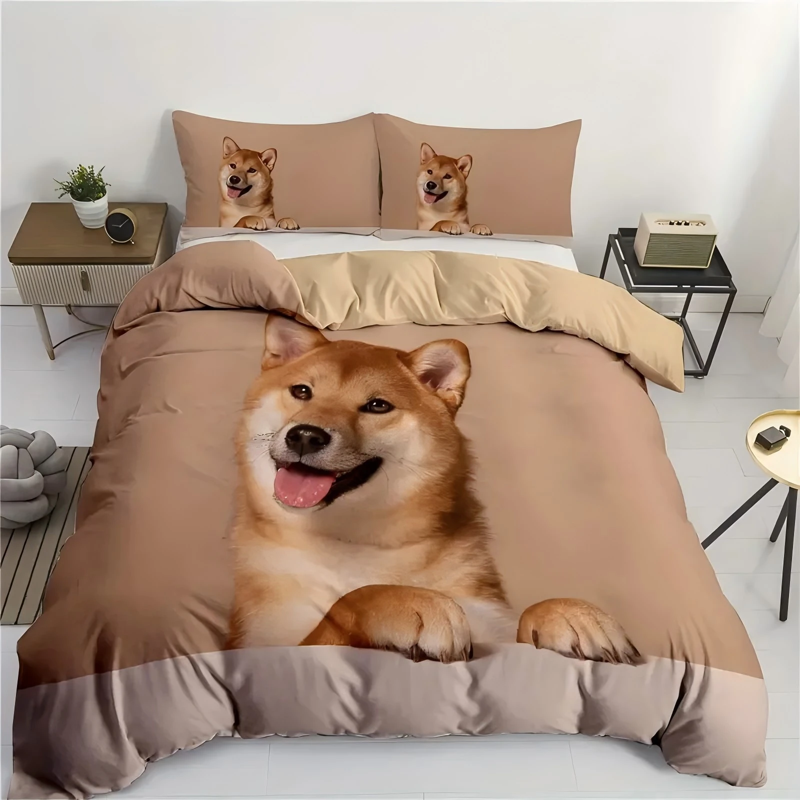 

Cute Akita dog 3d Printed Duvet Cover set Home Soft Comfortable Luxury Bedding set Animal Pet Theme Quilt covers set Pillowcases
