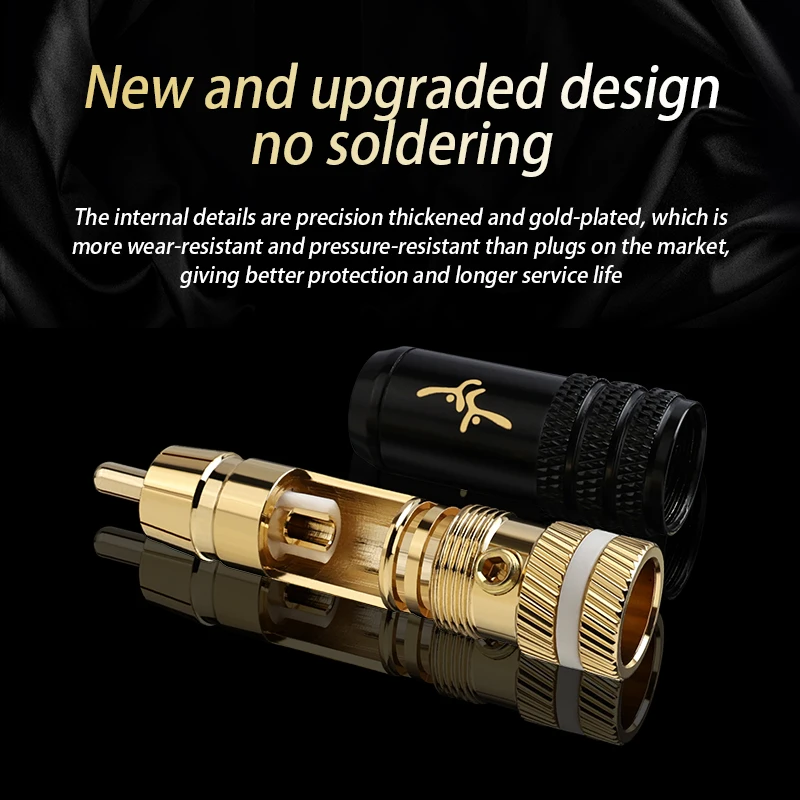 4 pz/lotto Nuovo RCA Spina Mayitr Durevole RCA Viti del Connettore di Saldatura di Bloccaggio Audio Video WBT Spina 53mm * 13mm