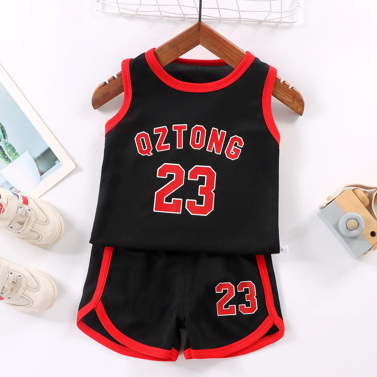 Summer Children\'s Clothing Sets Cotton Casual Baby Boys Girls Sleeveless T-shirts+shorts 2-piece Suit For 1 2 3 4 5 6 Years Old