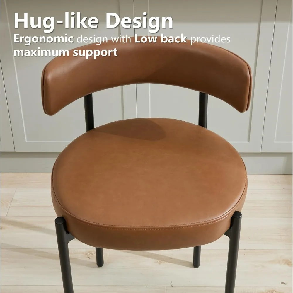 مجموعة مقاعد بار من الجلد الصناعي مقاس 24 بوصة مكونة من 3 قطع، ومقاعد بارتفاع منضدة مع ظهر، وكراسي منجدة لجزيرة المطبخ