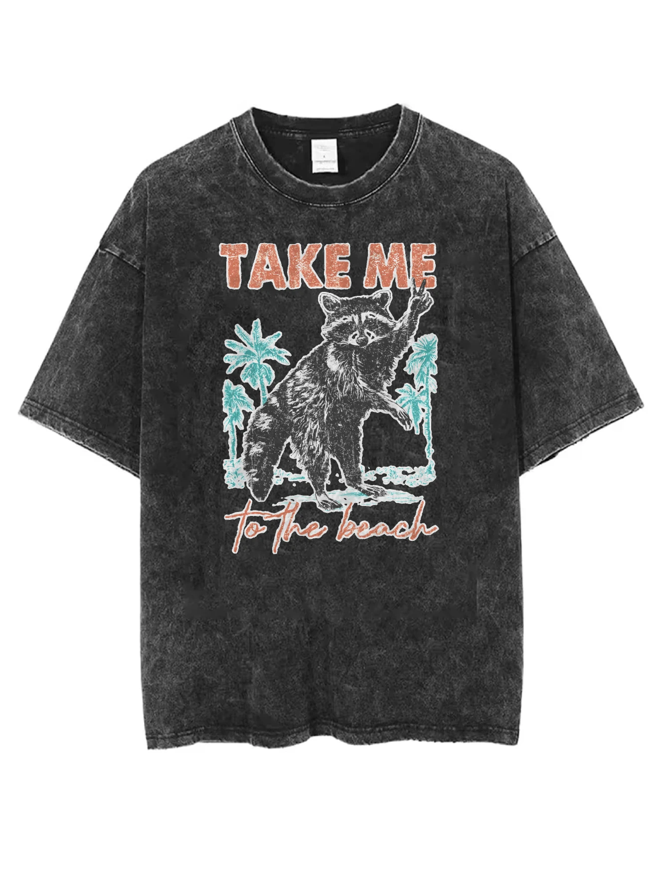 تي شيرت أسود مغسول للجنسين فضفاض مناسب برقبة دائرية مريح مطبوع عليه الهالوين ملابس شتوية غير رسمية الأكثر مبيعًا