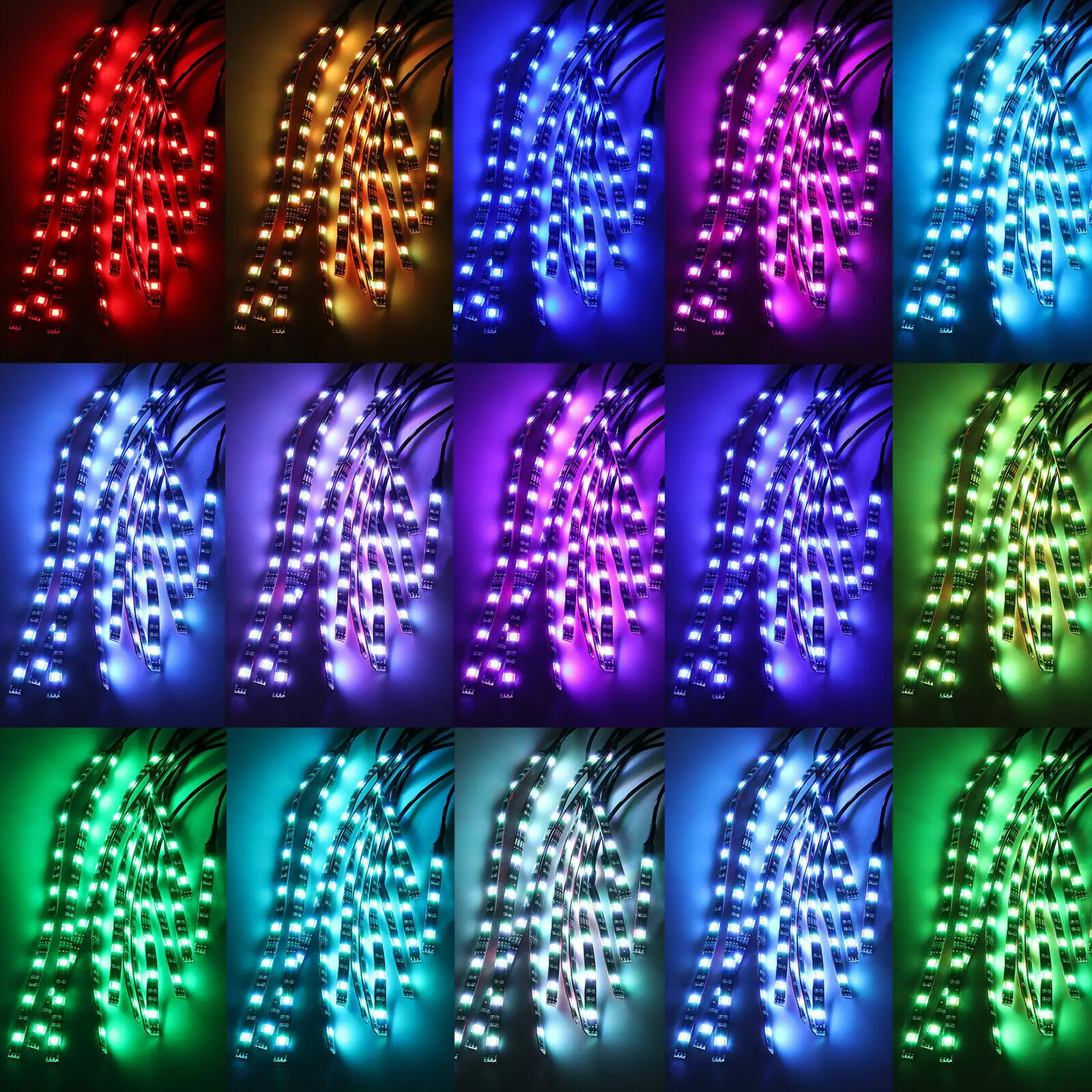 2PCS 30/60/90/120cm Bendable LED Strip Lights Motorcycle DRL 12V Headlight Outdoor Neon Waterproof Decoration Light Interior