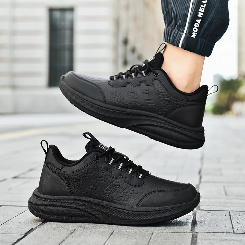 

Men's Leather Waterproof Casual Work Shoes Chef Non-slip Wear-resistant