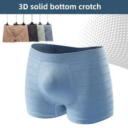 Ropa interior para hombre, Boxer de algodón orgánico, bragas transpirables, bragas masculinas suaves sin costuras, pantalones planos, calzoncillos cómodos de talla grande