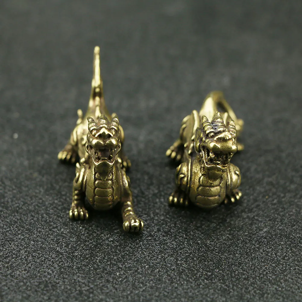 

1Pair Copper Feng Shui Pi Yao Statue Classic Brave Ornament Home Office Temple Luck Fortune Prosperous Wealth Decor