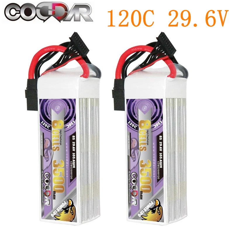 CODDAR 3500mAh 8S 29.6V Lipo Battery 120C FPV Drone Power For Frame RC Helicopter Plane Accessories 29.6V Rechargeable Battery