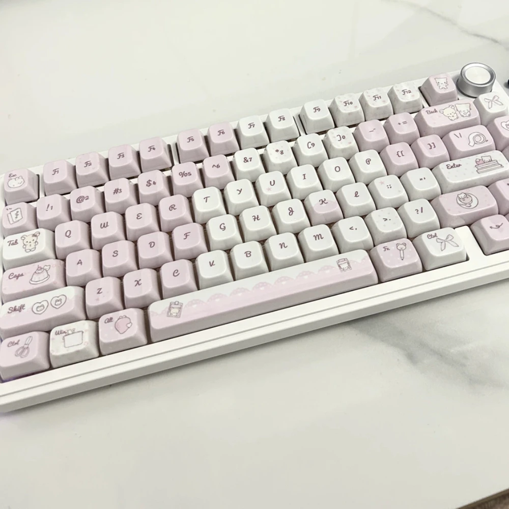 

Pink Jelly Theme Keycaps Set PBT KDA Profile Custom Original Ceramic-like Artisan Keycaps for Mechanical Keyboard Accessories