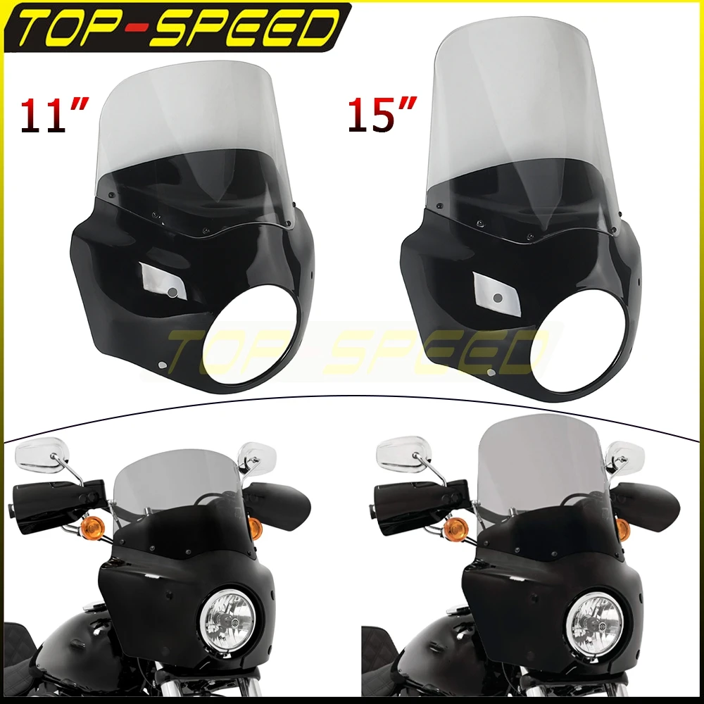 

For Harley Road King FLHR 1994-2023 Special FLHRXS 2017-25 Motorcycle Club Style Fairing Kit 11/15inch Windscreen Front Fairings