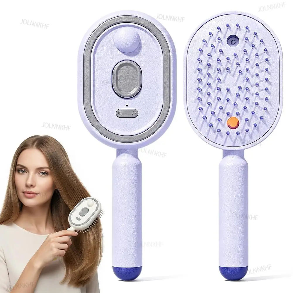 Electric Spray Air Cushion Massage Comb 3-in-1 Rechargeable Hairs Massage Brush for Frizzy Hair Scalp Care Relieve Hair Tangles