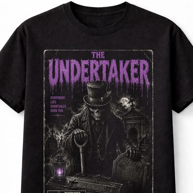 The Undertaker Skeleton Graveyard Horror VHS Gothic Unisex T-Shirt