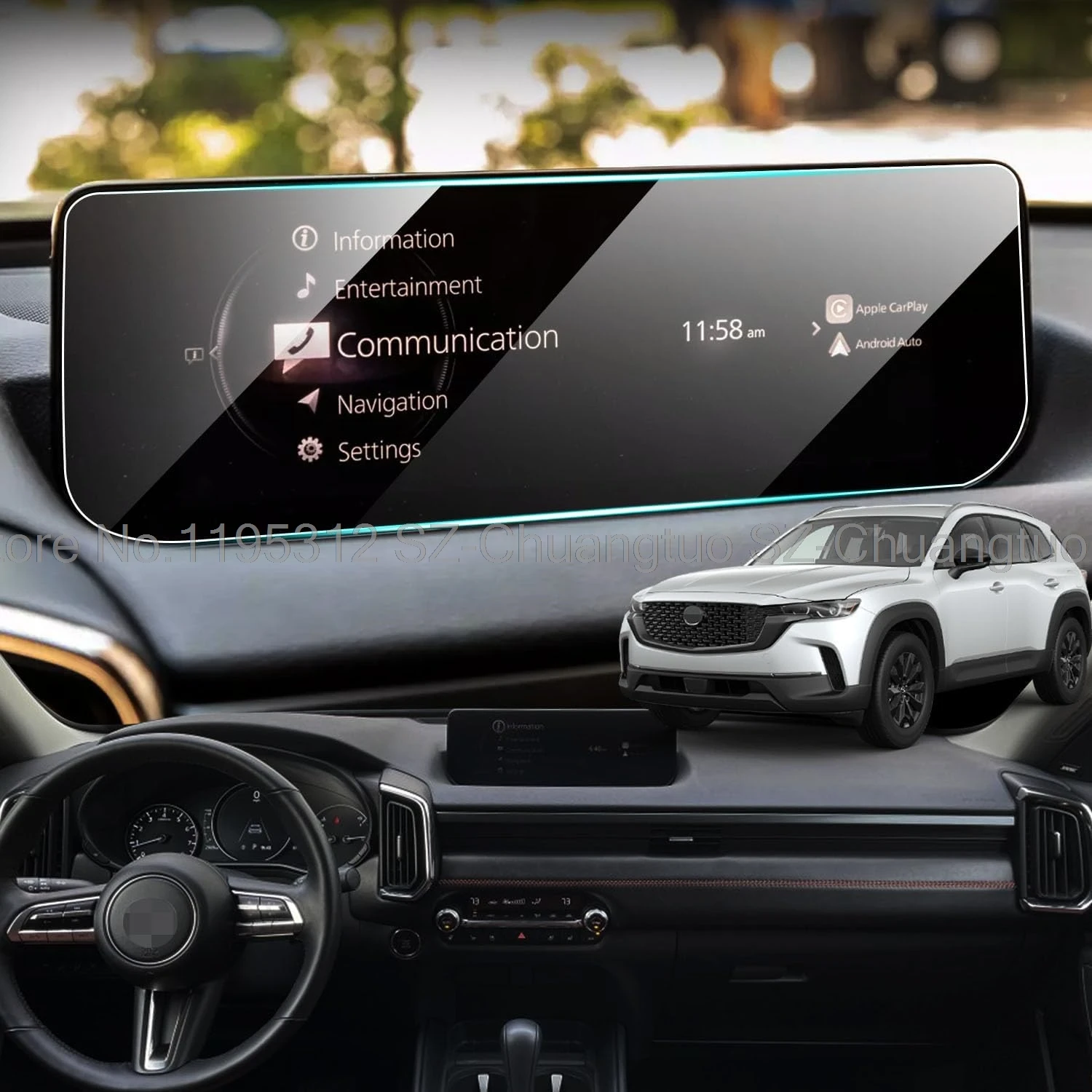 

Защитная пленка из закаленного стекла для Mazda CX-50 2023, 2024, 10,25 дюйма, автомобильный радиоприемник, GPS-навигация, аксессуары для экрана infotainment