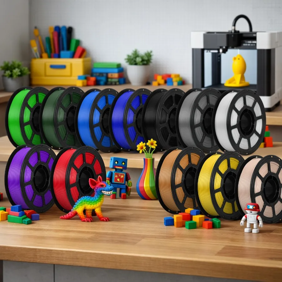 PLA 3D Printer Filament 12 Pack, 12 Colors Assorted Multicolor Filament Set, 1.75mm, 15.6kg Total Weight, Colorful Printing Mat