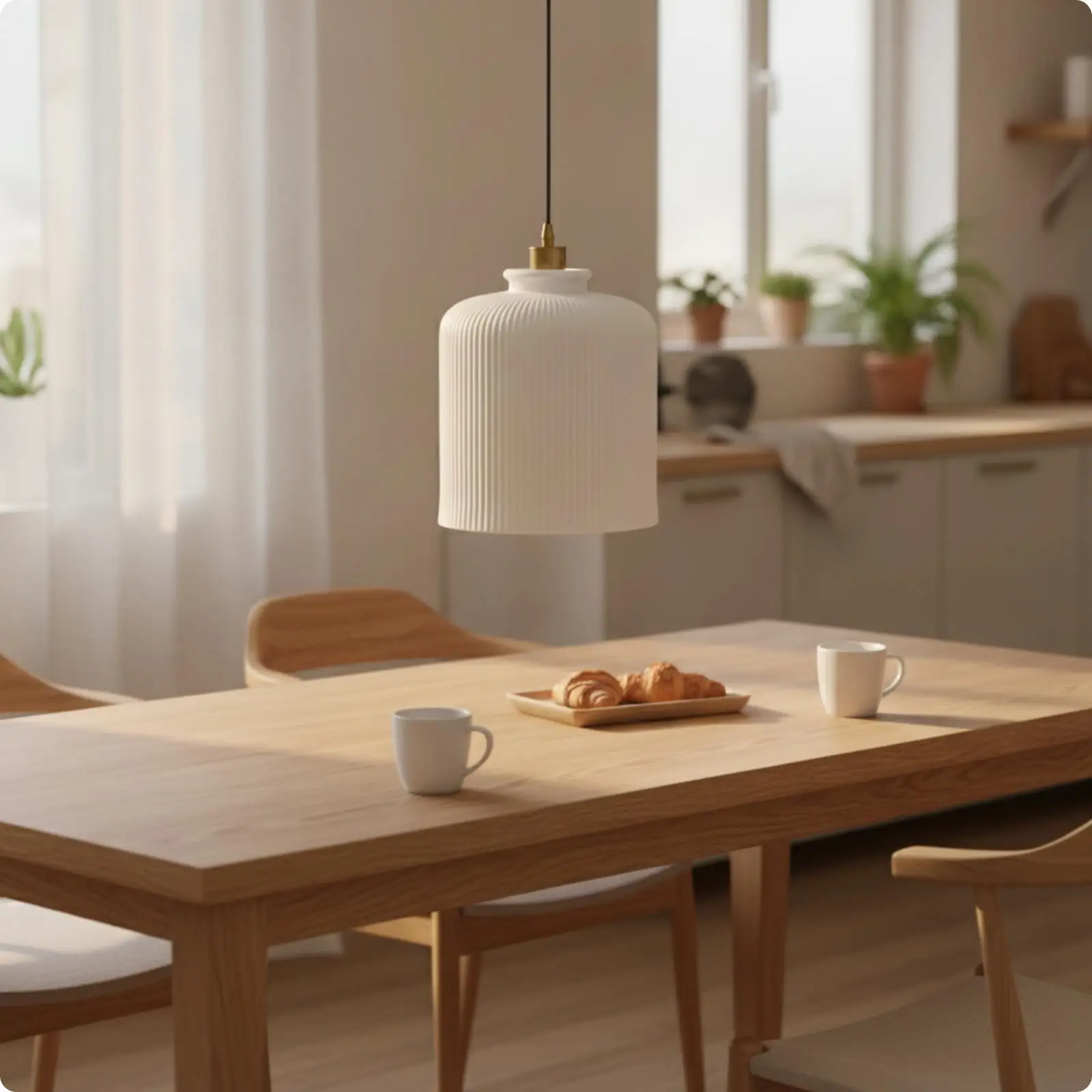 White Ceramic Pendant Light Cover Handmade Porcelain Lamp Shade Cylinder Style for Hallway Reading Corner