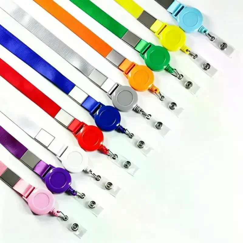 Retractable Lanyard With Badge Reel Neck Strap For ID Card Cellphone Hanging Key Employee's Staff Work Card Rope Strap Fold