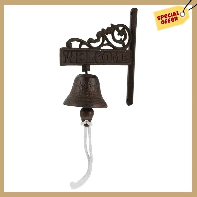 1 шт. железный винтажный декоративный дверной звонок в стиле кантри, добро пожаловать, дверной звонок, крыльцо, декоративный дверной звонок