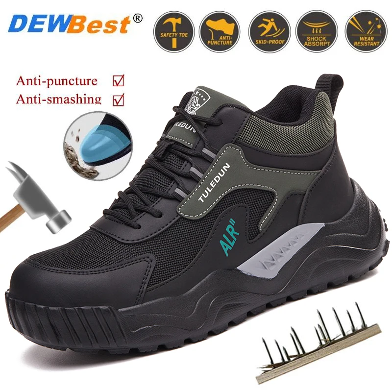 Lightweight, Low-Top, Plastic-Toe, Impact-Resistant, Puncture-Resistant, Comfortable, All-Season Safety Work Shoes