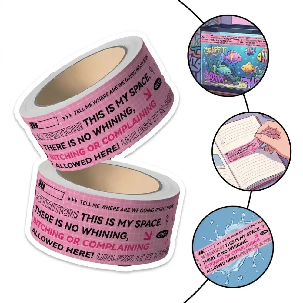 Waterproof PVC Sticker Tape Scratch Resistant Opaque Backing Washi Tape Roll Format Printed Surface Decorative Tape DIY Crafts
