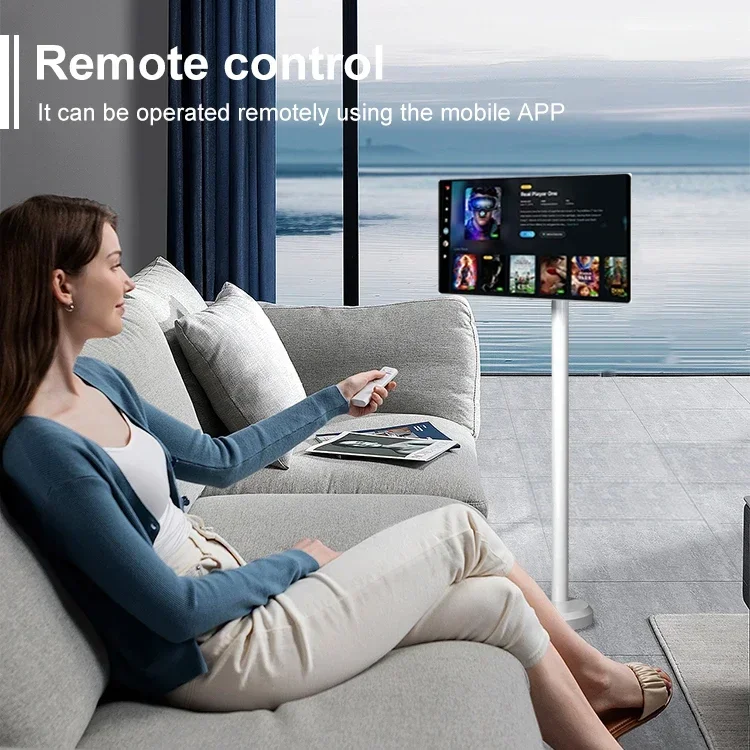 2024 المبيعات الساخنة المنقولة الذكية اللوحي التلفزيون المحمول مع بطارية أندرويد 12 21.5 بوصة المحمولة شاشة تعمل باللمس اتبعني التلفزيون المحمول