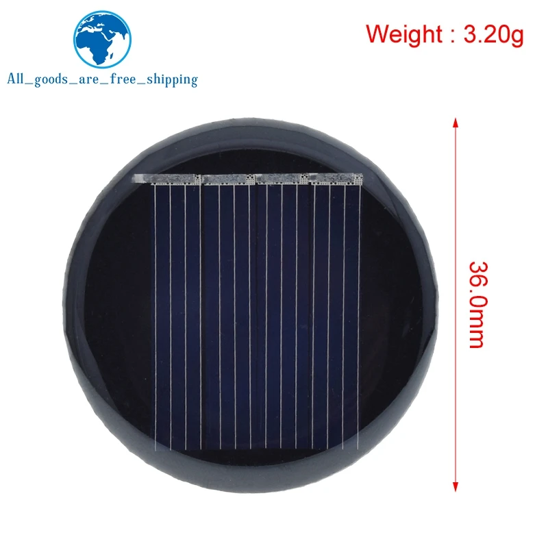 TZT 2V 35mA 0.07W D36MM Polycrystalline Solar Panel Power Charge DIY Module Portable Solar Cell Battery Charger For Light