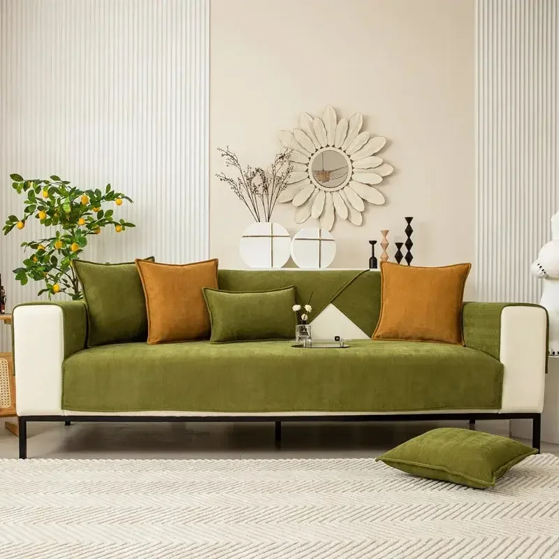 

1pc Waterproof herringbone pattern sofa cushion non-slip cushion universal for all seasons anti-cat scratching sofa cover towel
