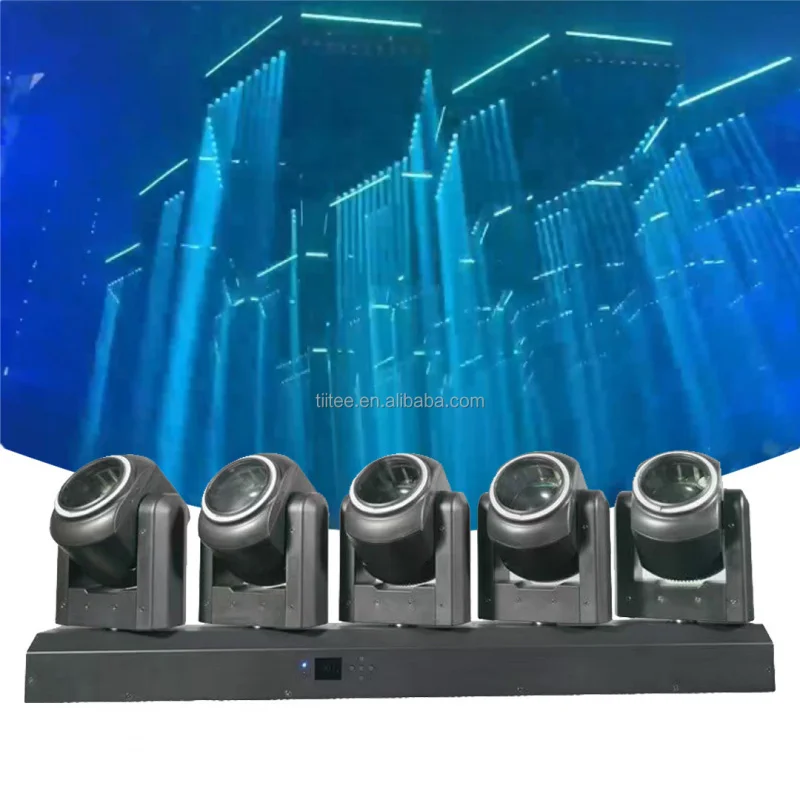 

Tiitee 5*80w RGBL New Five-Head XY Moving Beam Rotating Stage Light DMX Controlled Stage Lighting LED DJ Disco Bar KTV Wedding